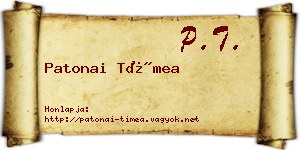 Patonai Tímea névjegykártya