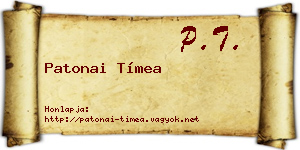 Patonai Tímea névjegykártya